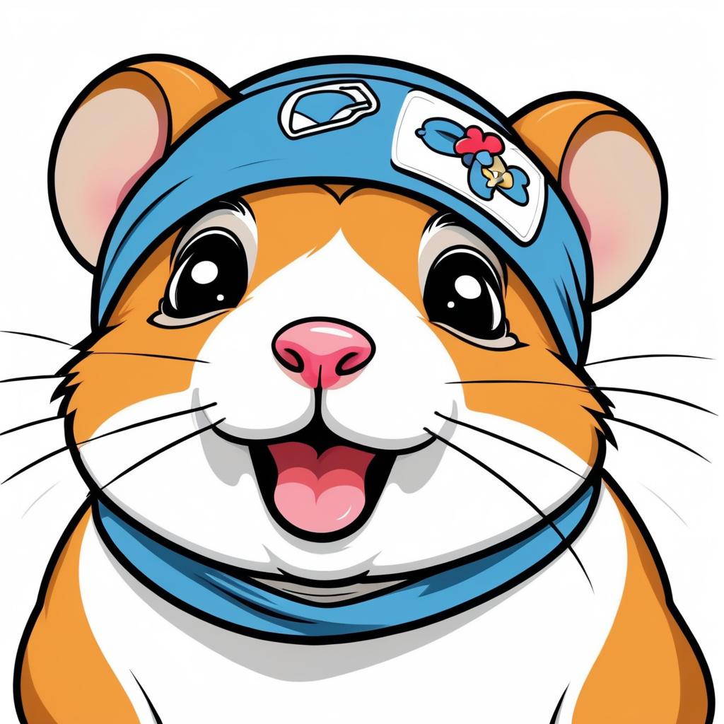 Playful Cartoon Hamster Portrait