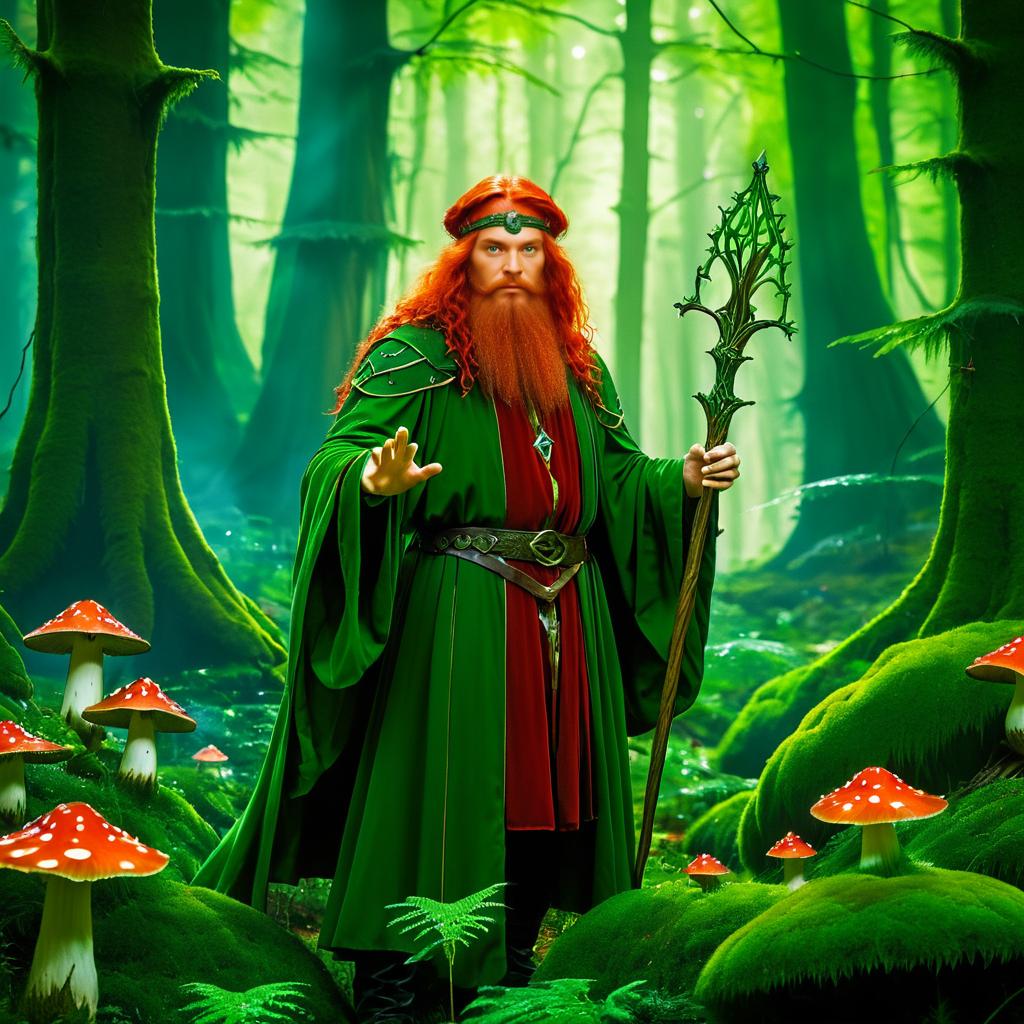 Fantasy Wizard Portrait in Enchanted Forest