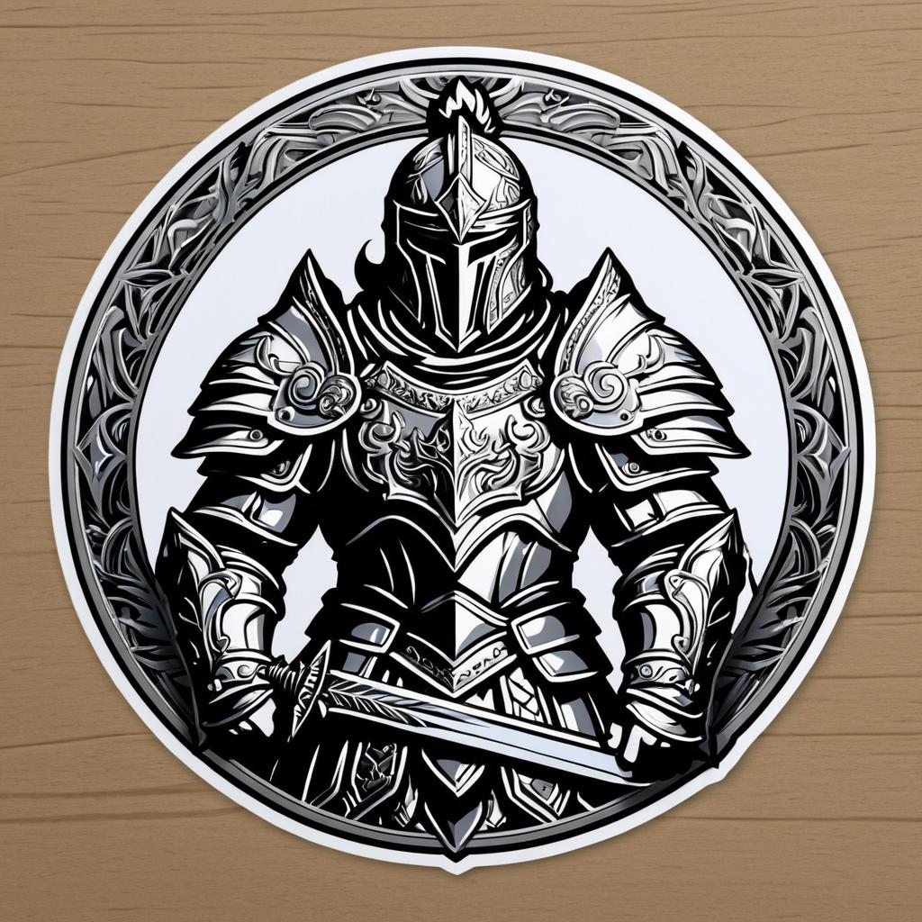 Epic Fantasy Warrior Sticker Design