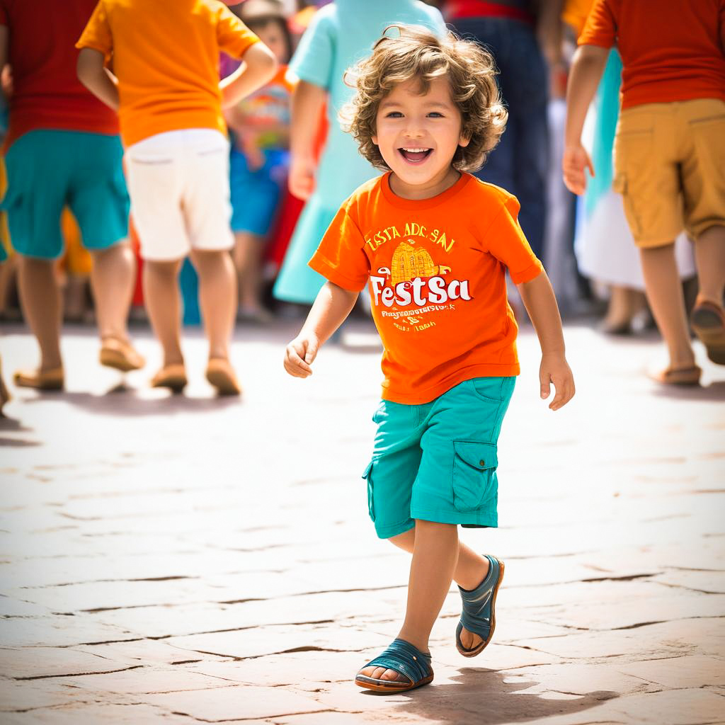 Joyful Boy at Fiesta de San Fermín