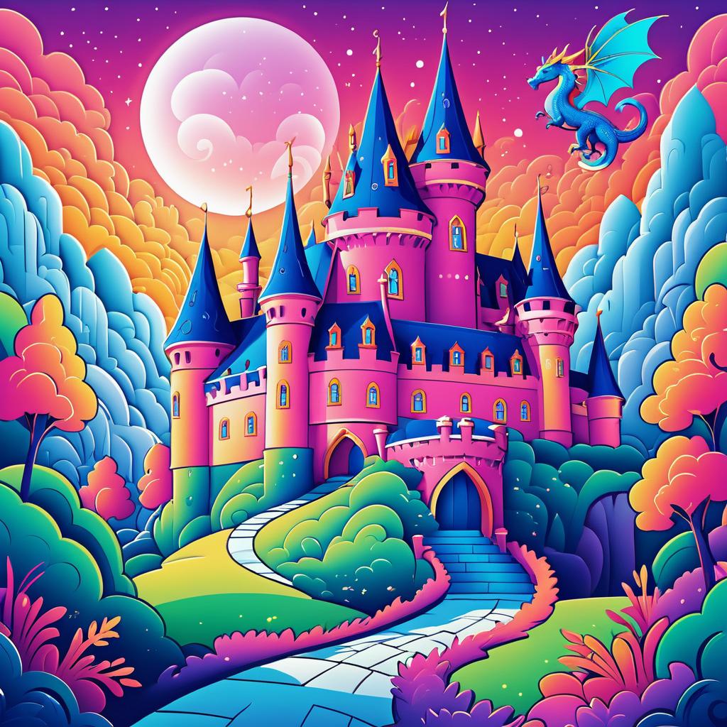 Charming Dragon in Enchanted Castle