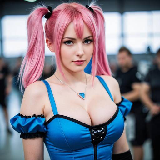 Gaming Cosplay with Pink Twintails