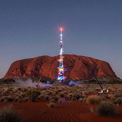Symbolist Digital Light Tower at Uluru