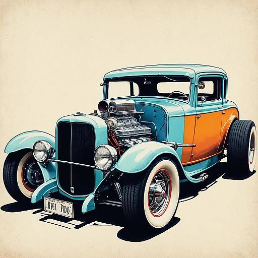 Retro Vintage Hot Rod Illustration