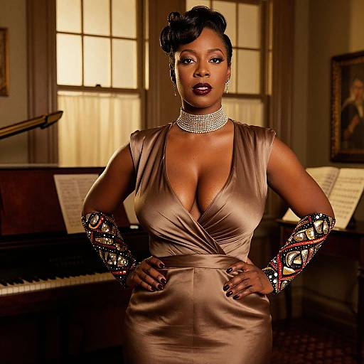 Glamorous Harlem Nights Woman Portrait