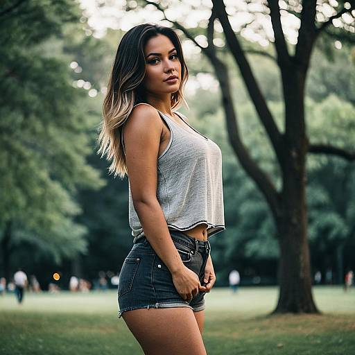 Outdoor Fashion Portrait with Dreamy Bokeh