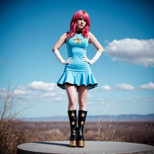 Vibrant Pink Cosplay with Mini Dress