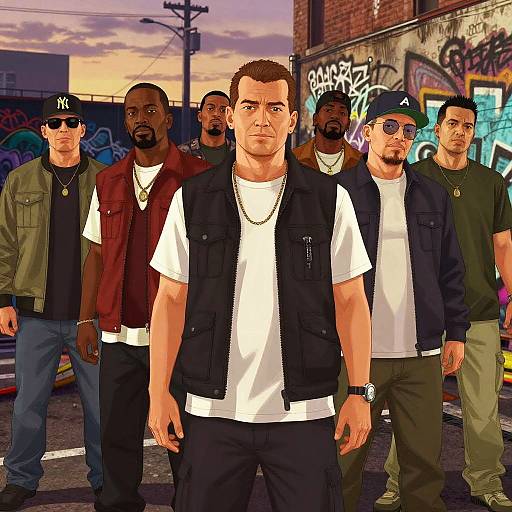GTA-Inspired Urban Gang Scene