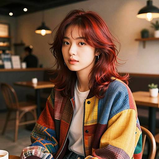 Fashion Blogger with Vivid Hair