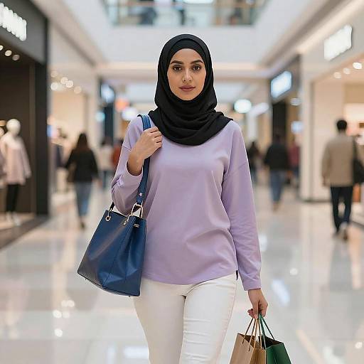Young Woman in Modern Shopping Mall
