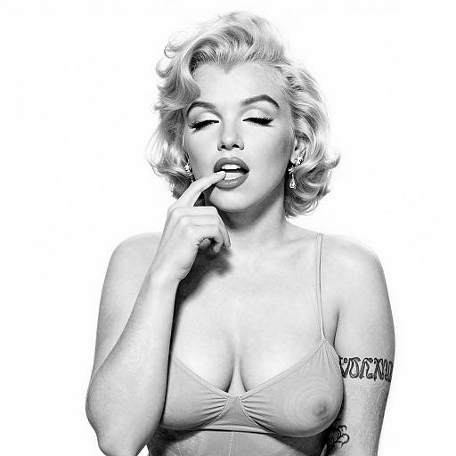 Black-and-White Marilyn Monroe Style Pin-up