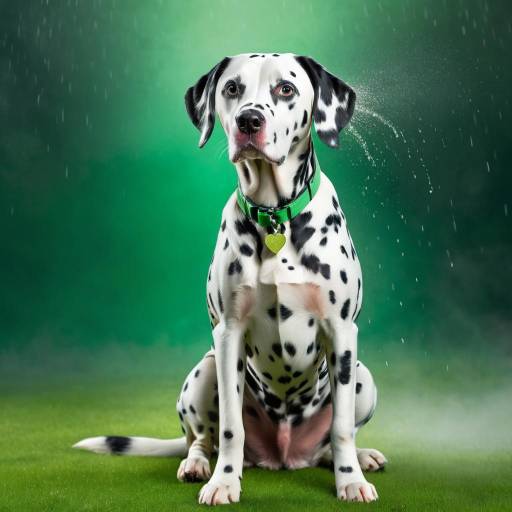Energetic Dalmatian Amidst Lush Greenery Energetic Dalmatian Amidst Lush Greenery