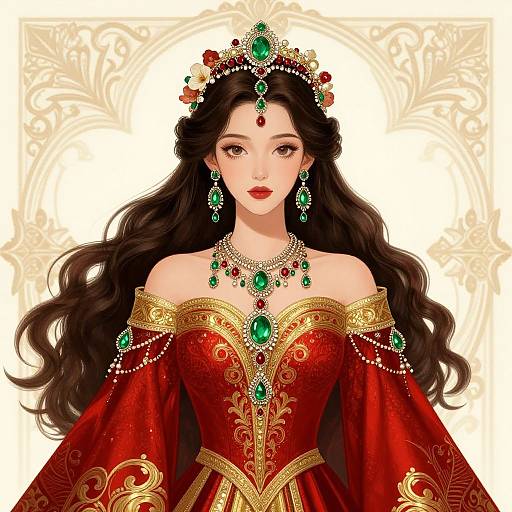 Regal Woman with Ornate Jewelry