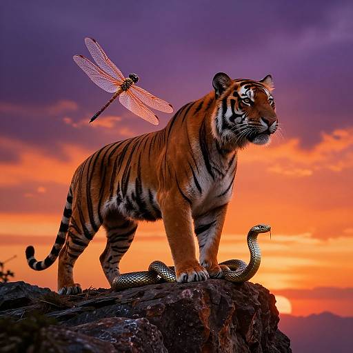 Hybrid Tiger-Dragonfly-Snake Creature
