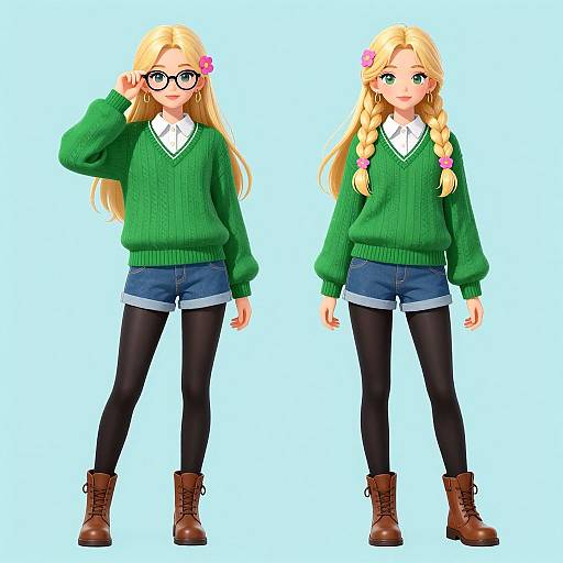 Anime Girls in Stylish Casual Wear