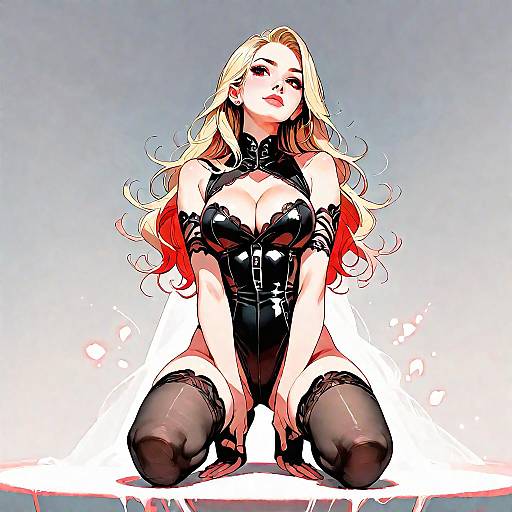 Romantic Stage Pose in Red Theme