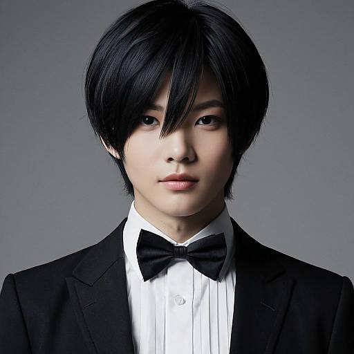 Elegant Male in Black Butler Outfit