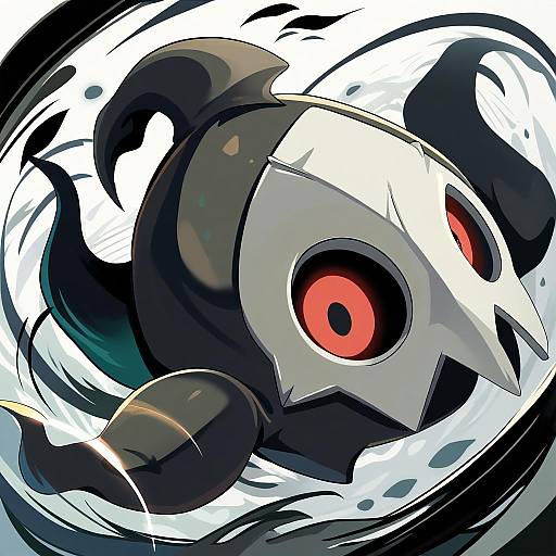 Illustration of Duskull, pokemon in the style of Yasume yukito