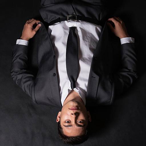 Dramatic Upside-Down Portrait in Shadow