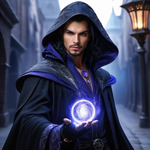 Portrait of a Male Sorcerer in Urban Fantasy Style