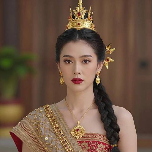 Elegant Thai Princess Portrait in Traditional Attire