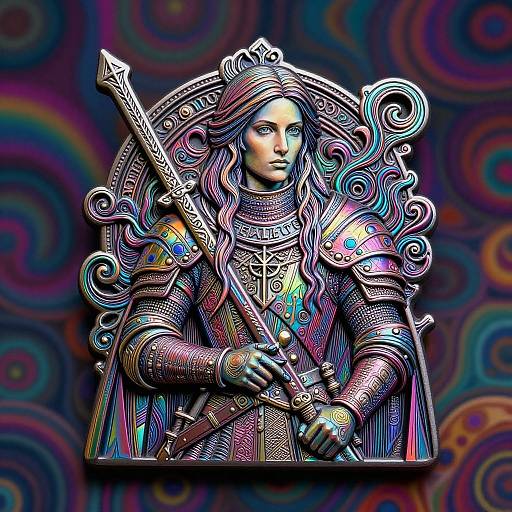 Vibrant Gothic Benalish Infantry Line Art