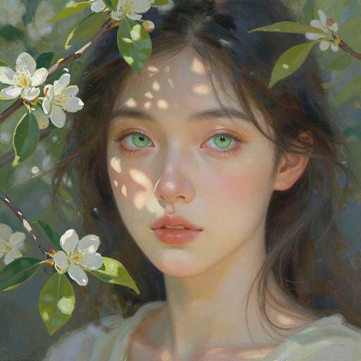 Serene Woman with Jade Eyes