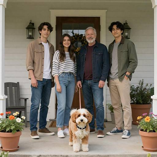 Casual Portrait with Friends and Dog