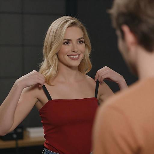 Flirting in Dim Light: A Playful Moment