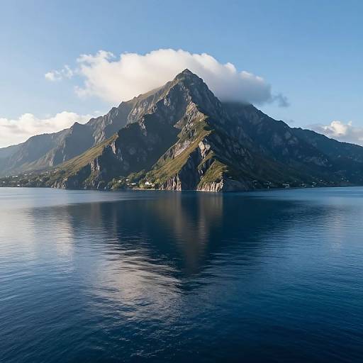 Mountain Peak Embracing Ocean's Whisper