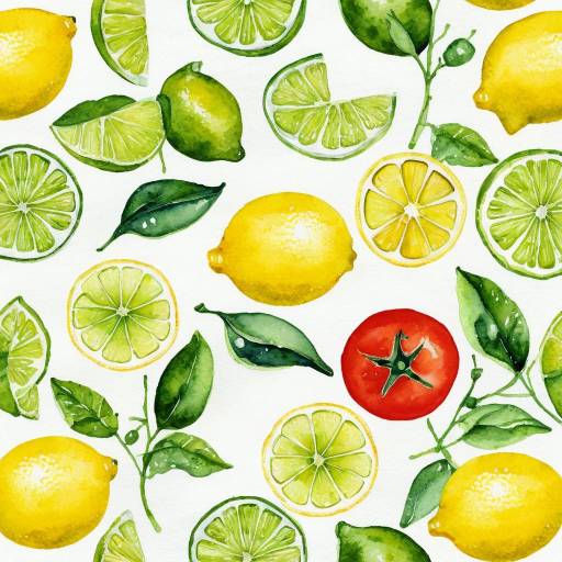 Vibrant Still Life of Fruits and Leaves