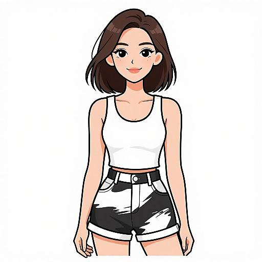 Smiling Woman in Casual Summer Outfit