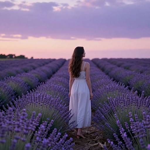 Serene Lavender Field at Twilight