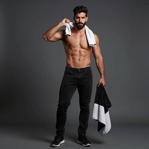 Confident Fitness Portrait in Low-Key Lighting