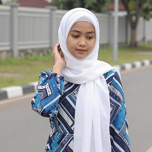 Young Asian Woman in Colorful Dress