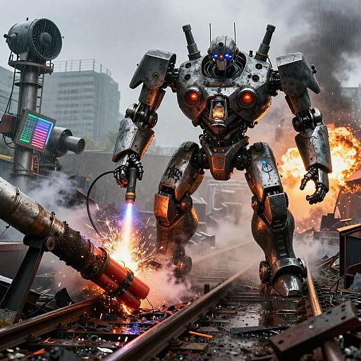 Roblit Razorback Demolition Android in Neon Rain