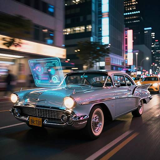 Retrofuturism Neon Cyberpunk Cars