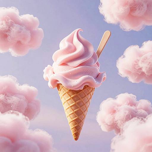 Whimsical Pink Ice Cream Fantasy