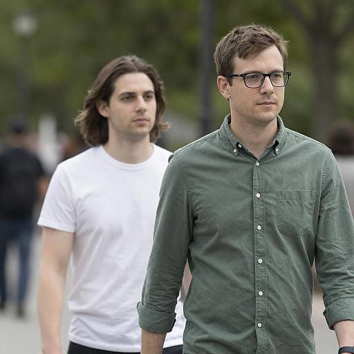 Candid Shot of Two Men Walking