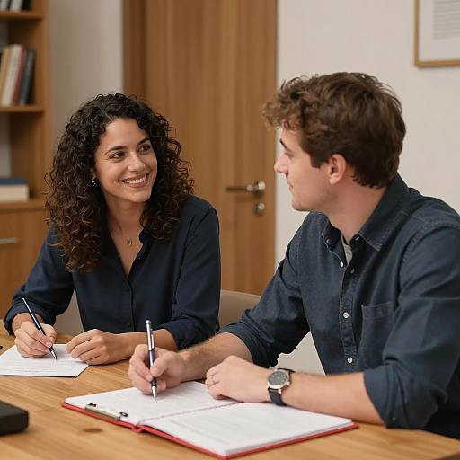 Warm Indoor Photo of Two People at Table