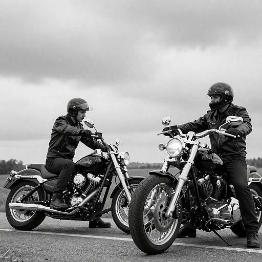 Custom Choppers on a Scenic Roadside