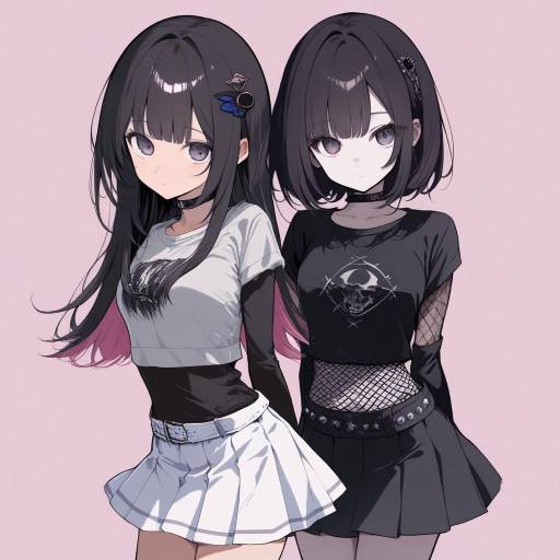 Edgy Gothic Punk Anime Illustration