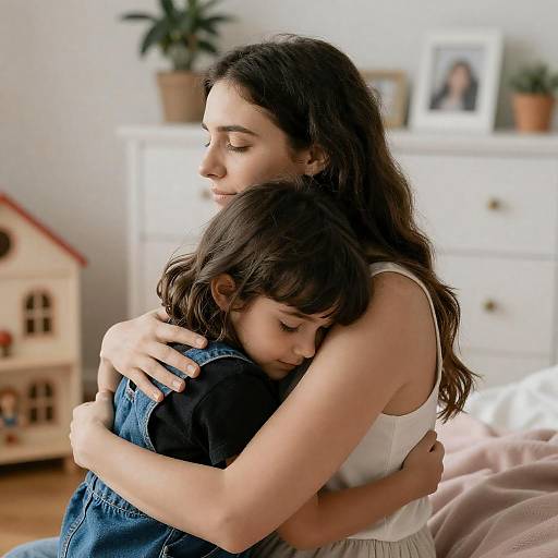 Tender Moment of Mother and Child