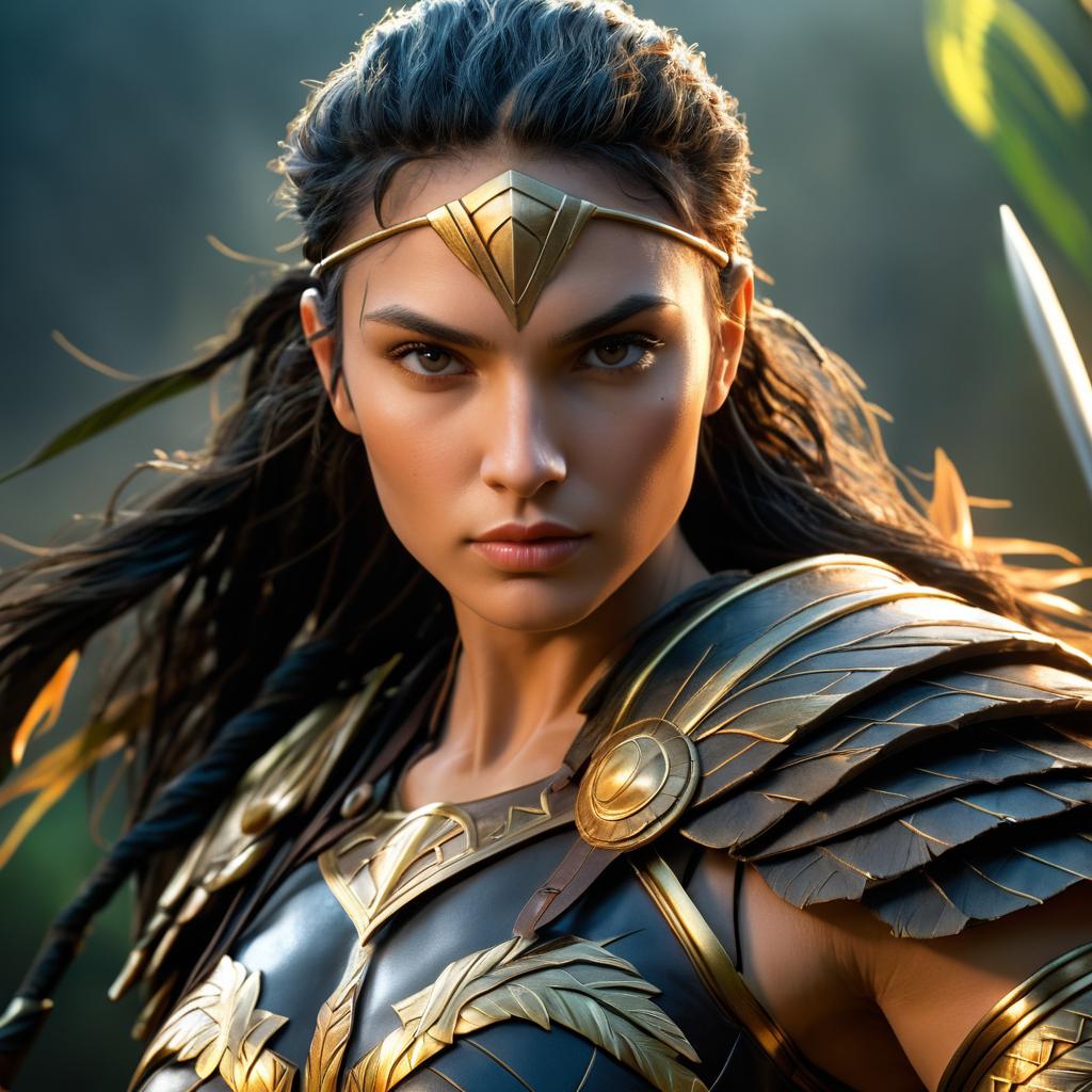 Fierce Amazon Warrior Portrait of Gal Gadot