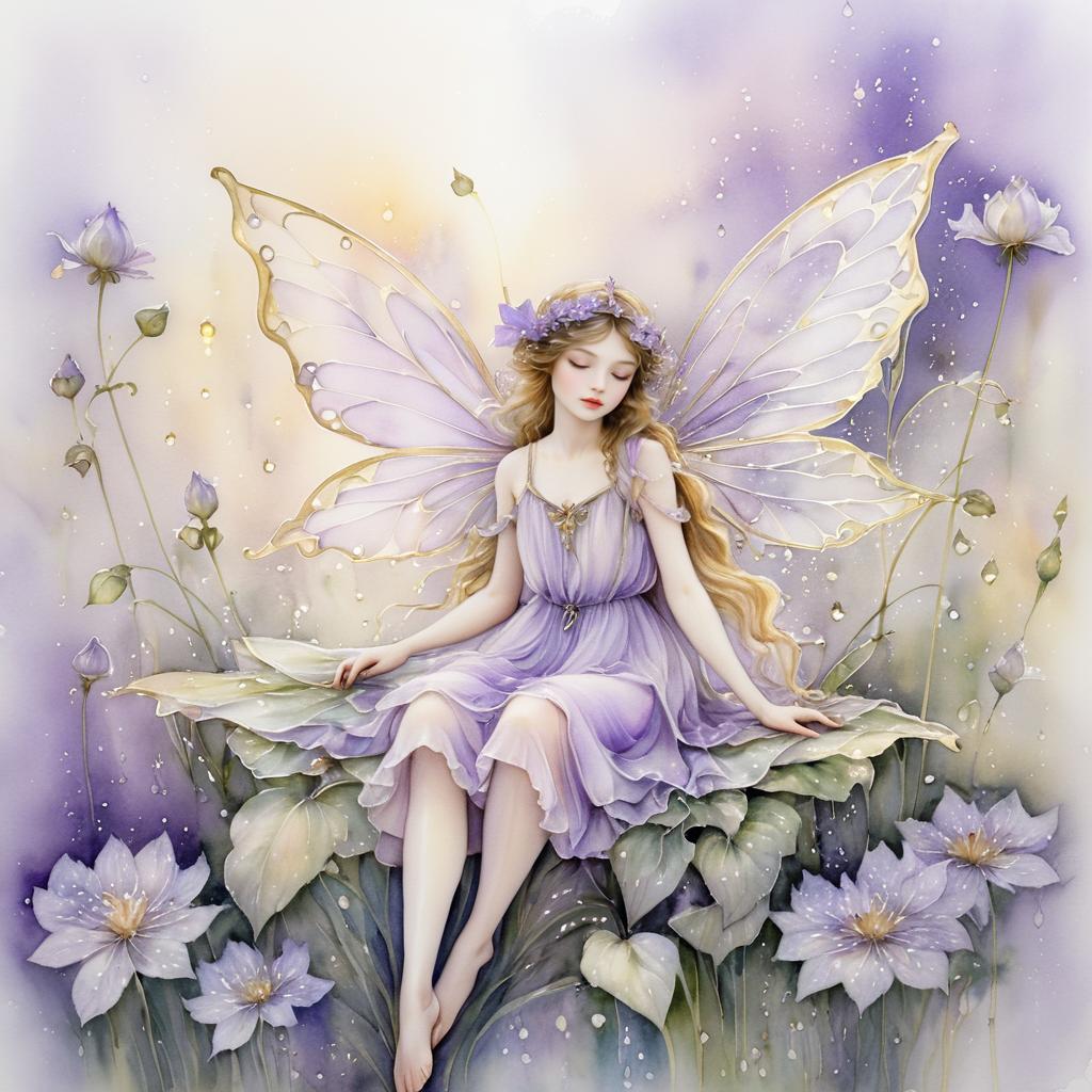 Ethereal Fairy in a Watercolor Dream