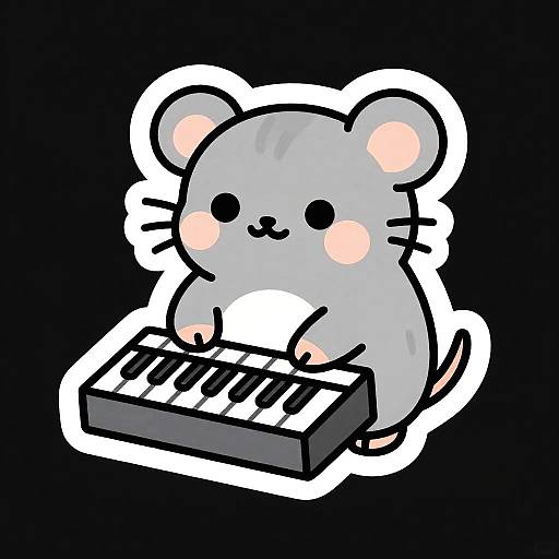 Kawaii Mole Playing Modular Synth Sticker
