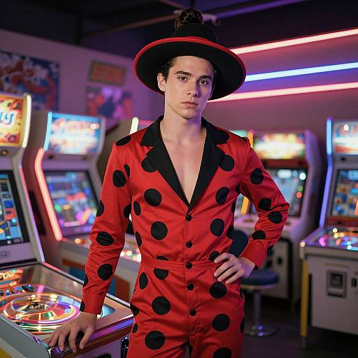 1980s Arcade Style Manbun Portrait