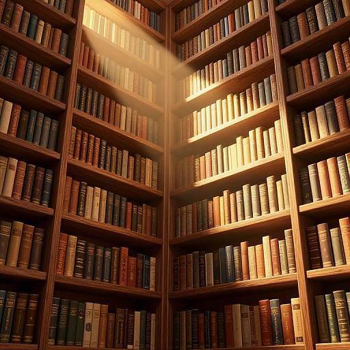 3D Enchanting Sunlit Library