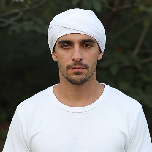 Man Wearing White Turban Costume