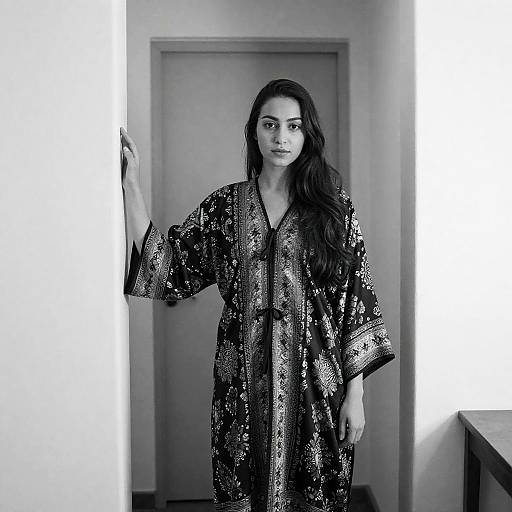 Elegant Young Woman in Doorway